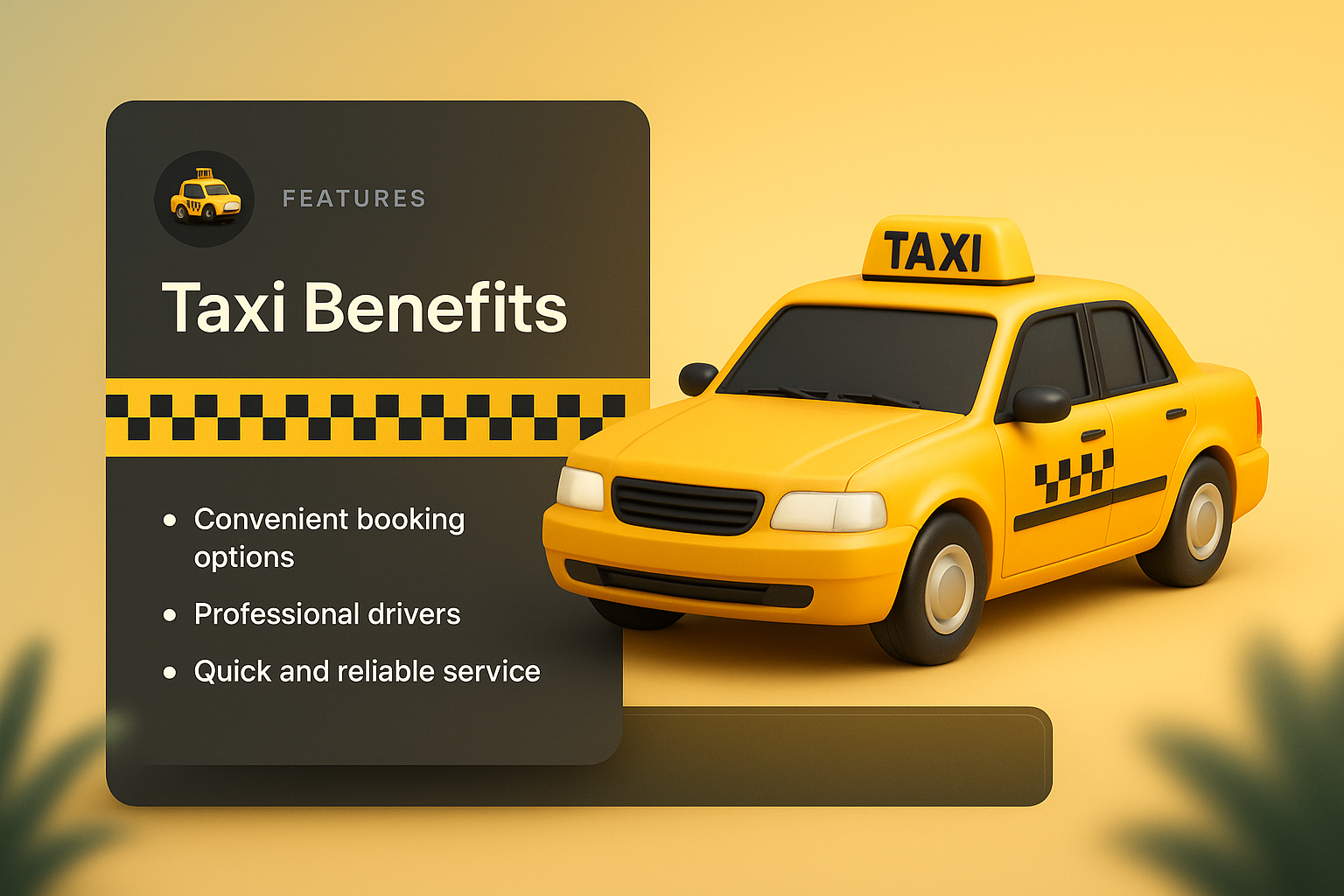 3D Taxi Web Design with Features Overview