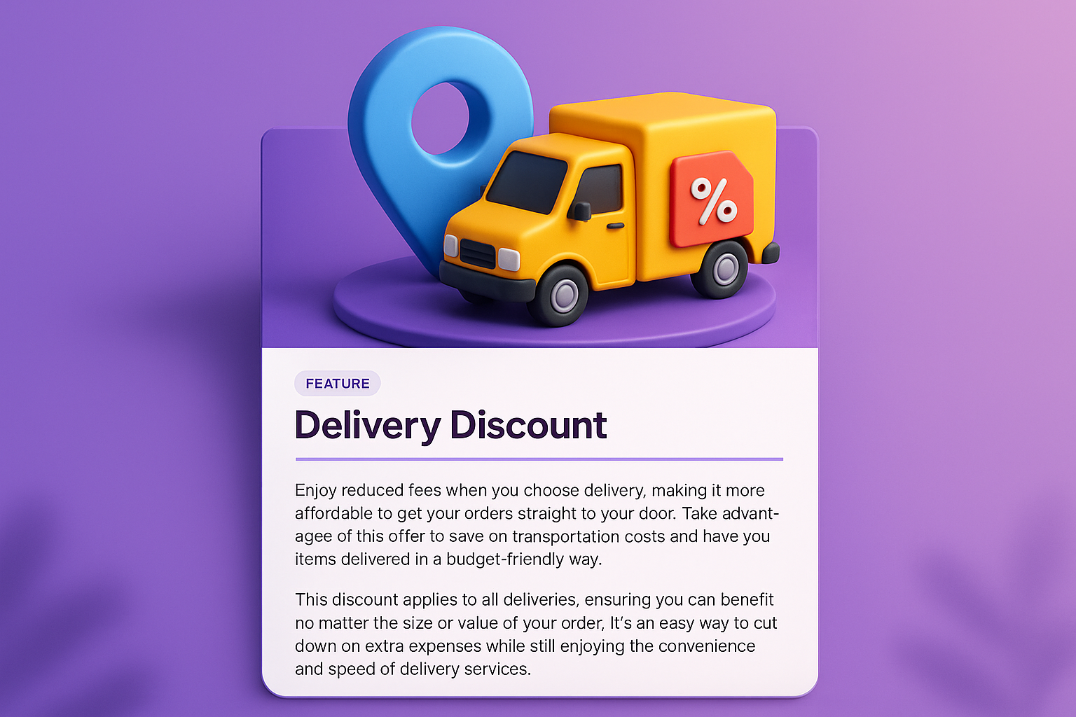 Eye-Catching Delivery Discount Promotion with 3D Elements