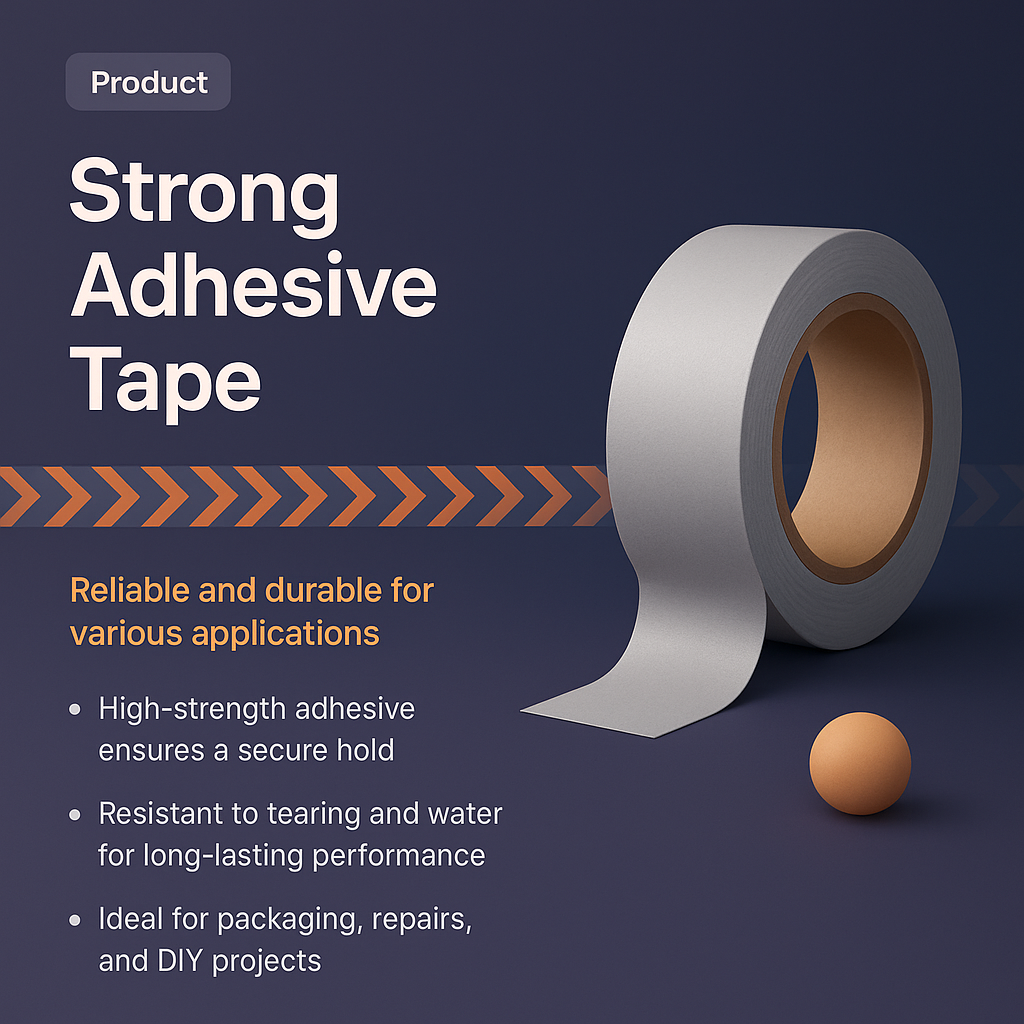 Landing Page Design Featuring Strong Adhesive Tape