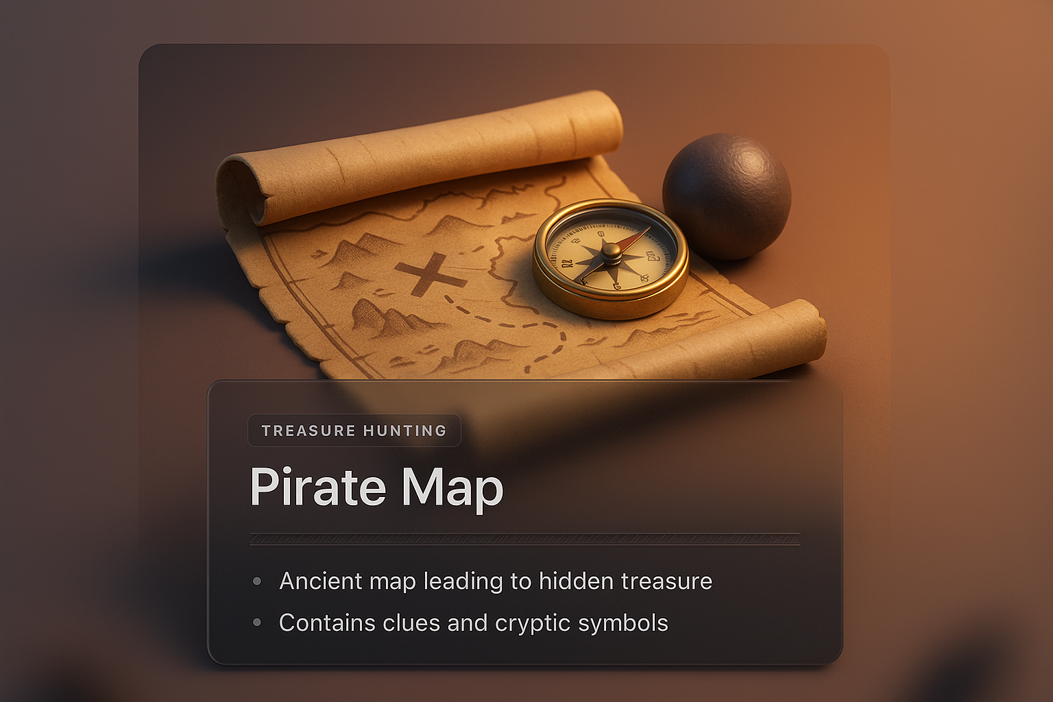 Detailed Pirate Map for Treasure Hunting Adventure