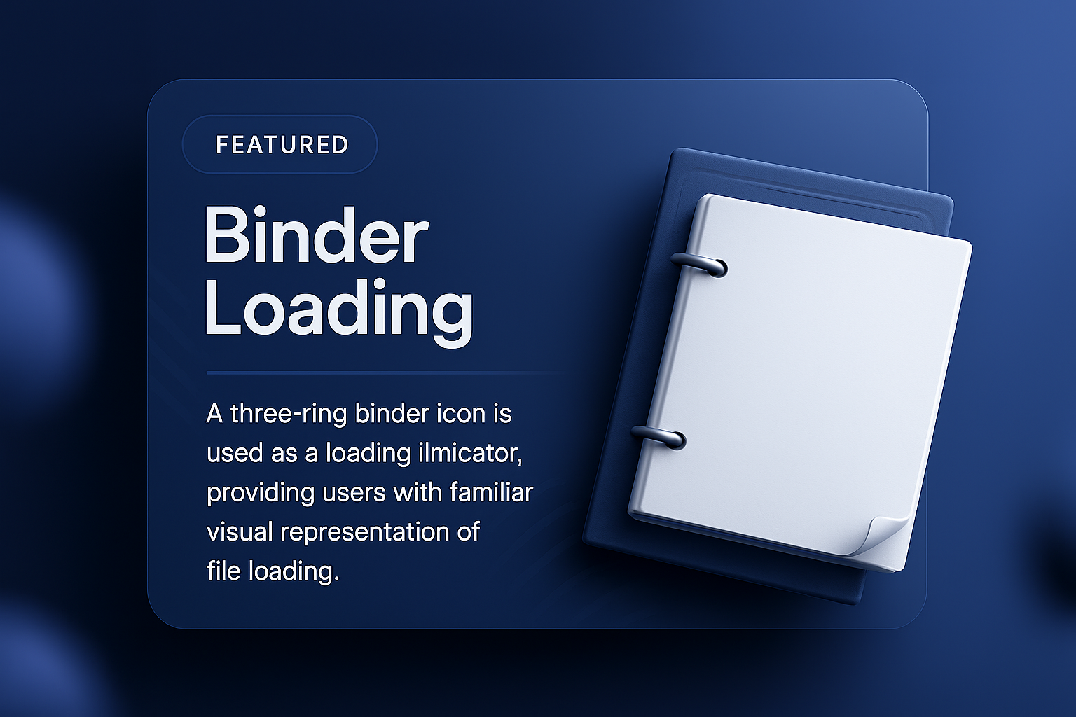 3D Illustration of a Binder with Loading Text