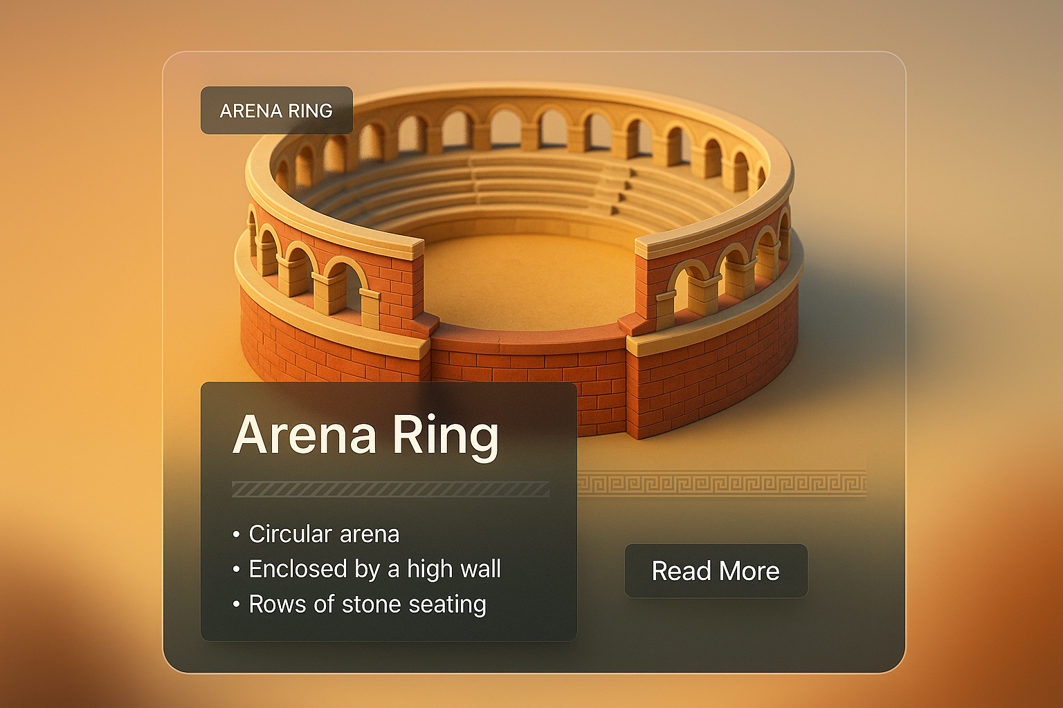 3D Illustration of an Arena Ring with Text Overlay