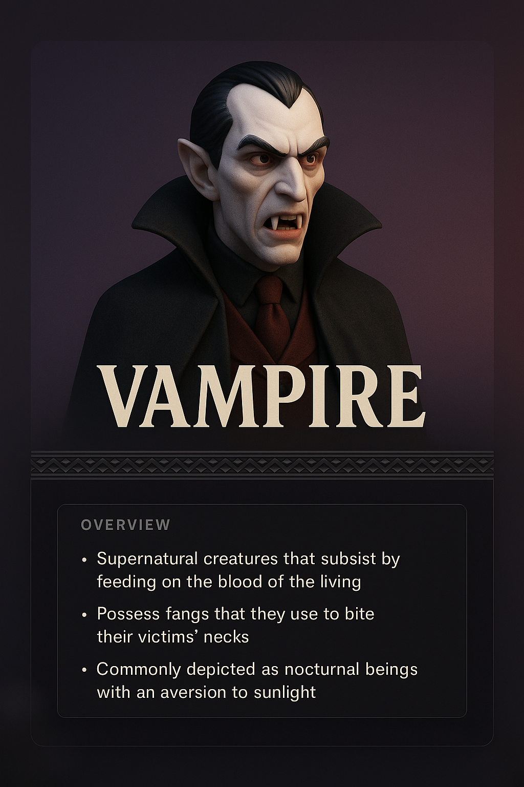 3D Vampire Web Page Design with Integrated Blocks