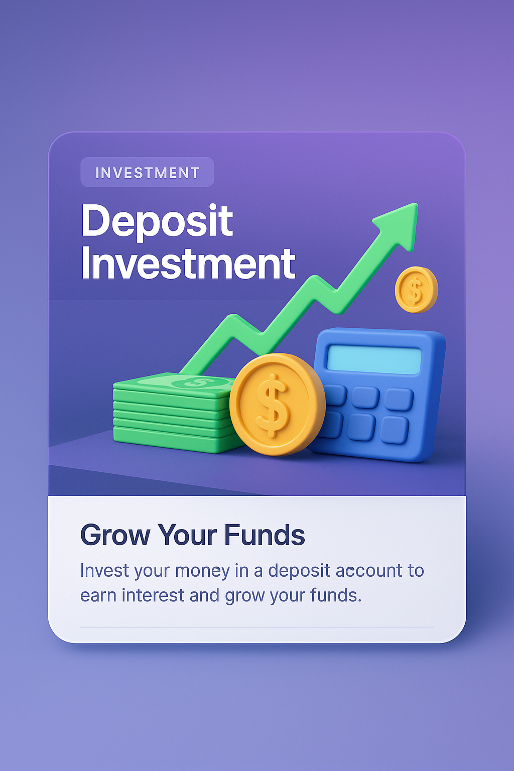 3D Deposit Investment Concept Illustration for Financial Growth