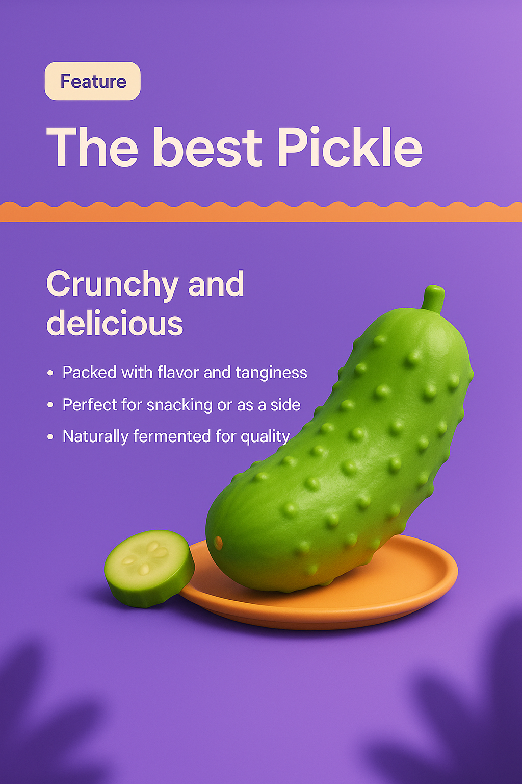 3D Illustration of a Pickle with Feature Highlights