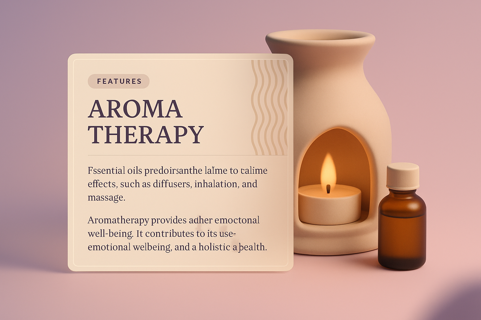 3D Aromatherapy Illustration Featuring Essential Oil Benefits