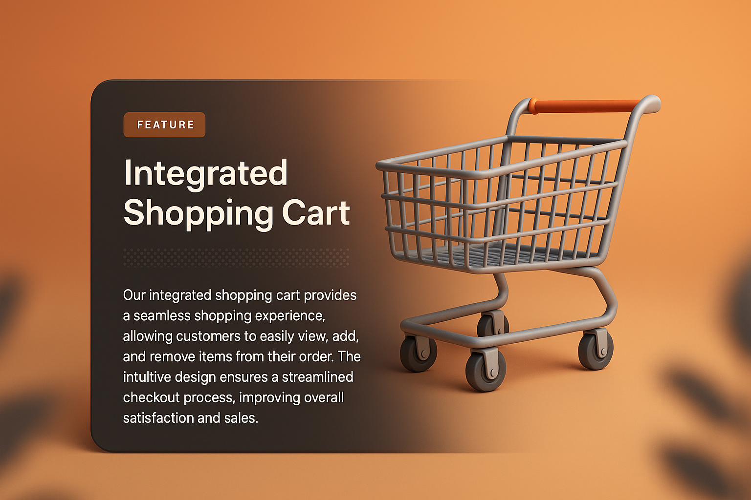 Modern Web Design with 3D Shopping Cart Illustration