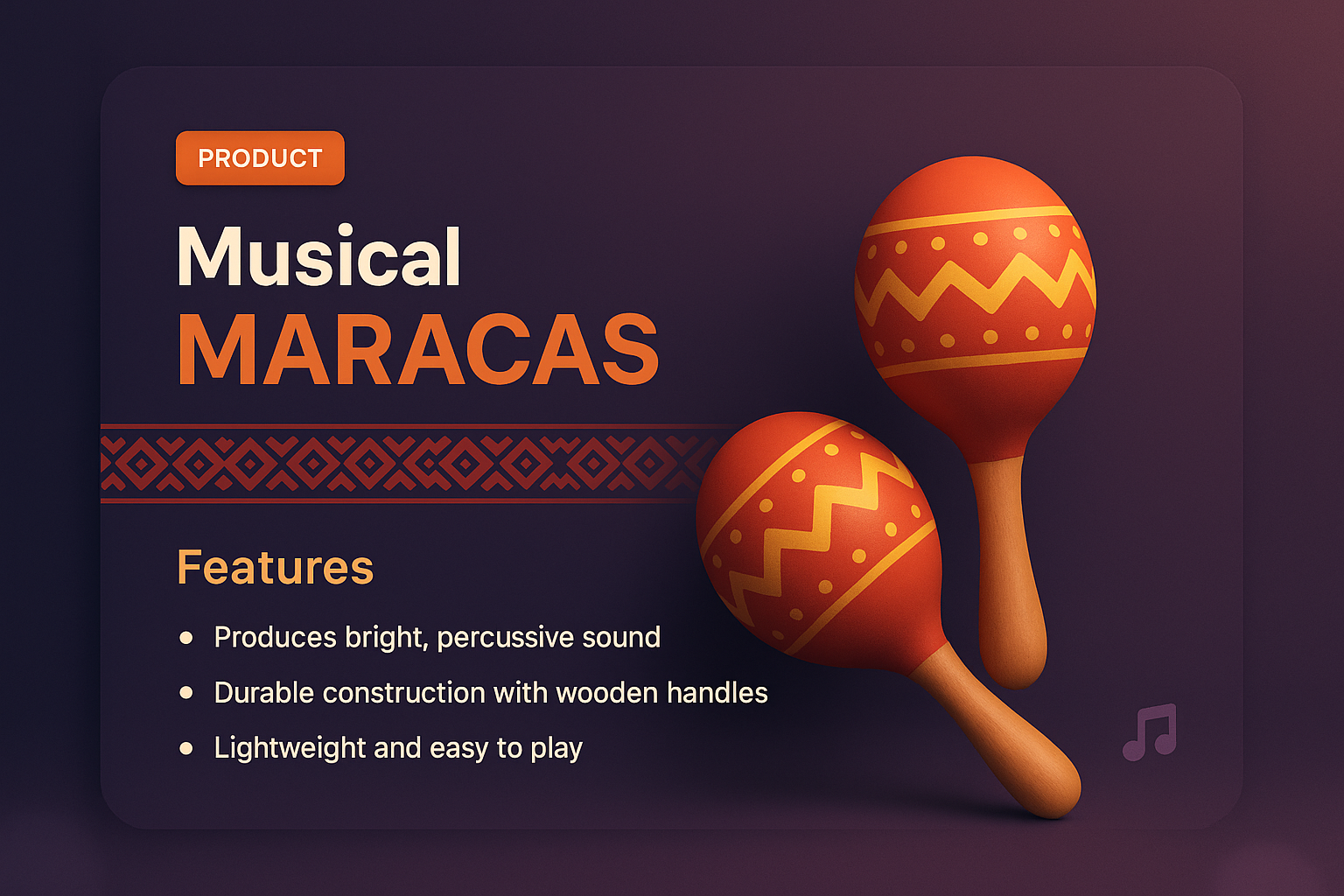 Vibrant 3D Illustration of Musical Maracas