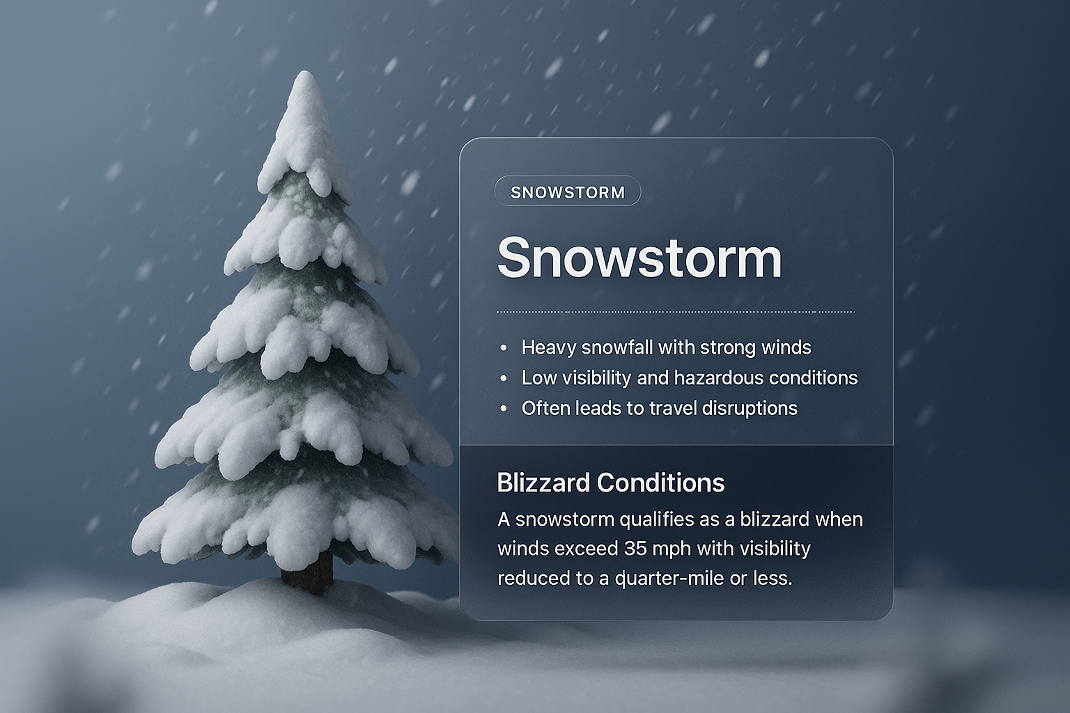 3D Visualization of a Snowstorm with Informative Overlay