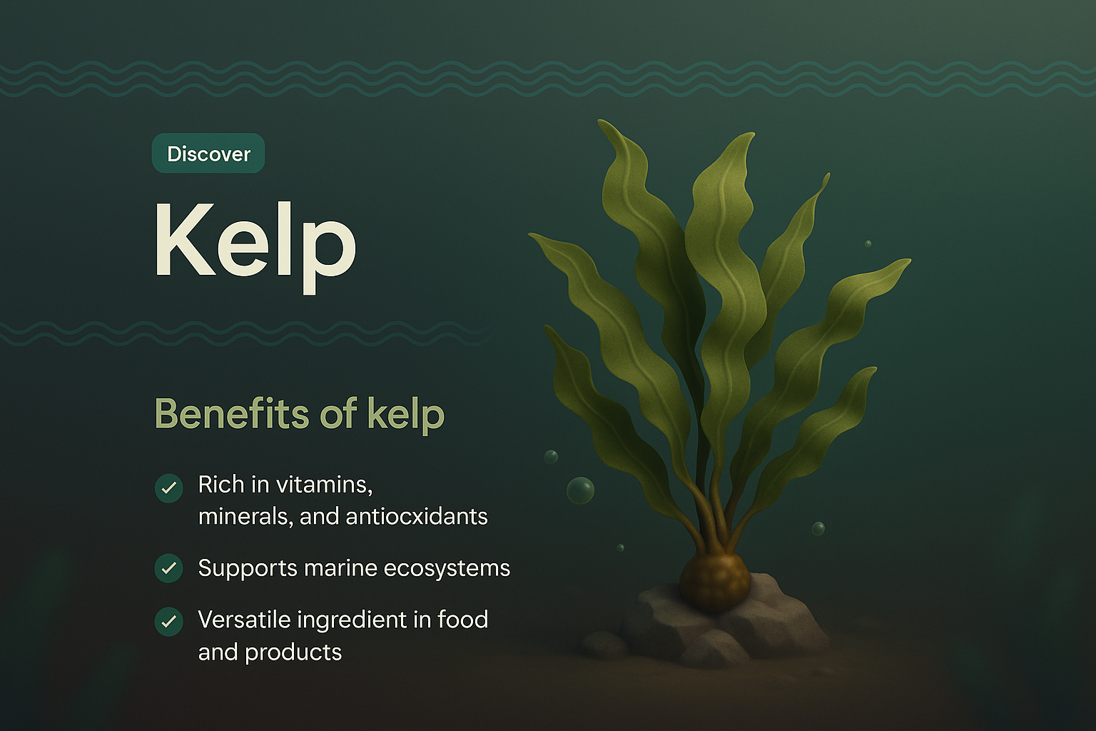 Engaging Landing Page for Kelp with 3D Illustration