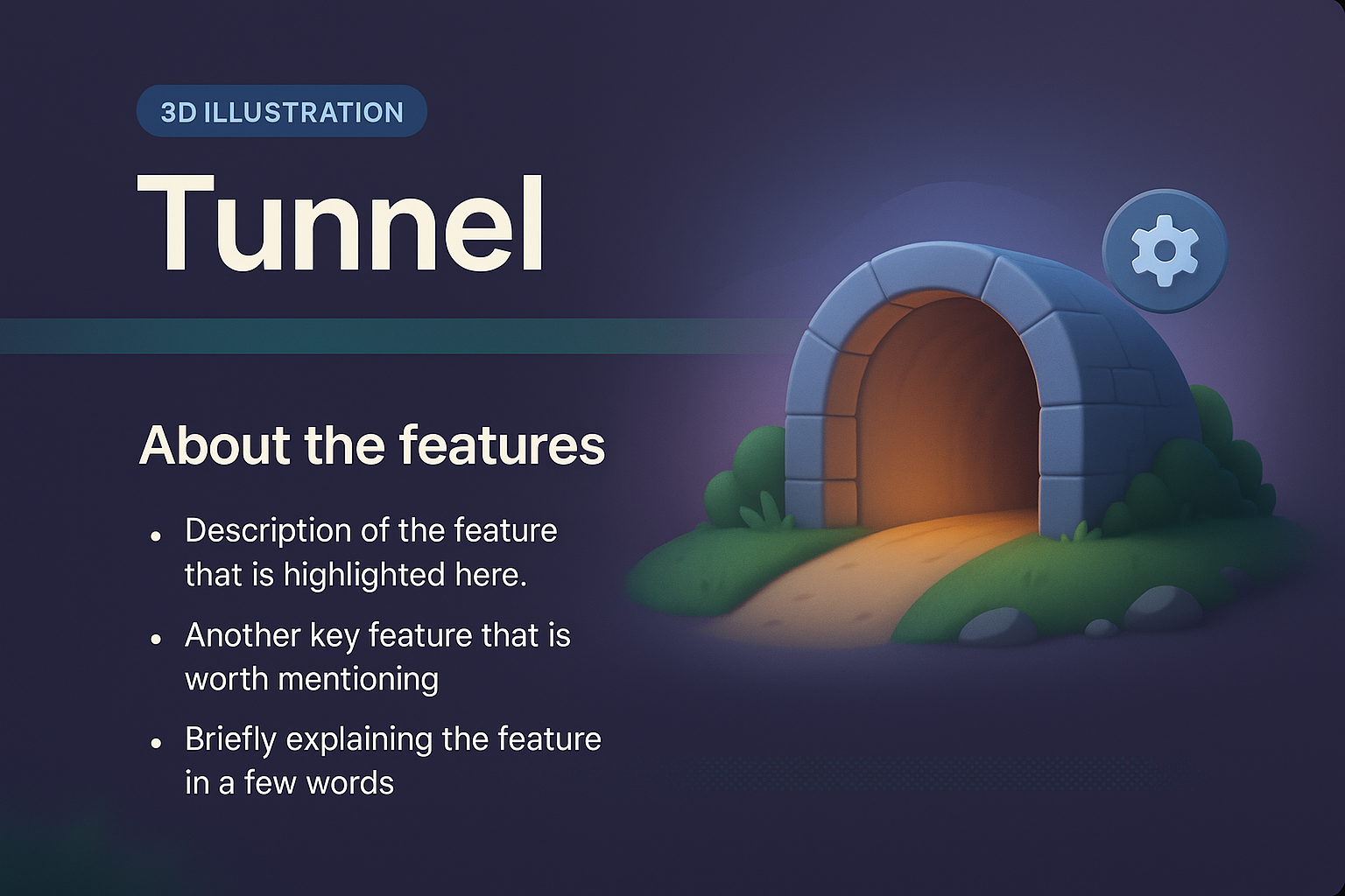 3D Tunnel Design Illustration with Feature Highlights