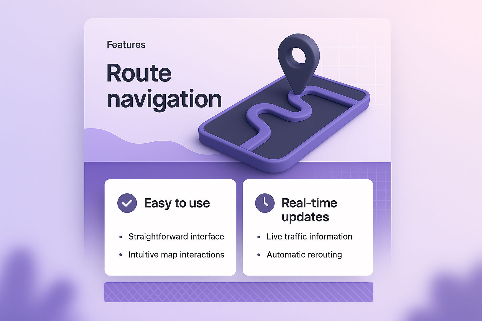 Interactive 3D Illustration of Route Navigation Features