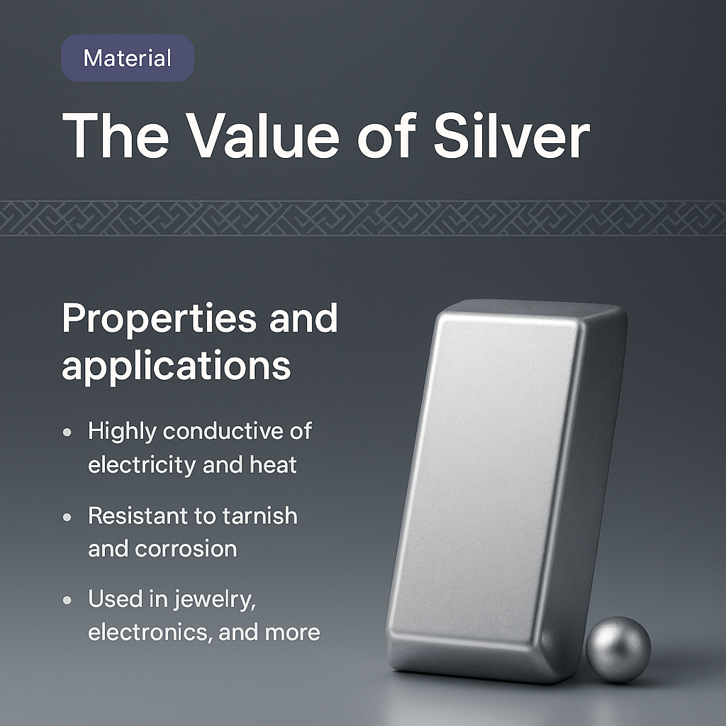 Landing Page Design Featuring Silver's Value and Applications