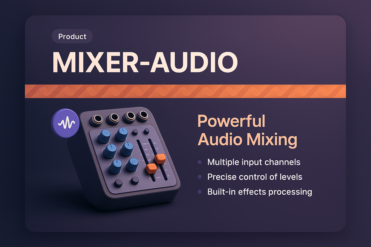 3D Audio Mixer Landing Page Design