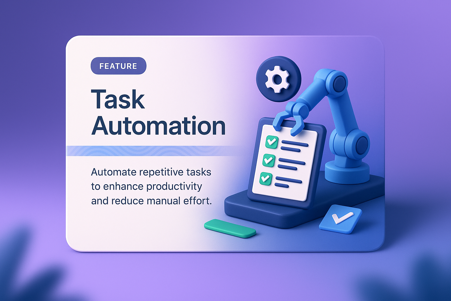 3D Illustration of Task Automation Feature Design