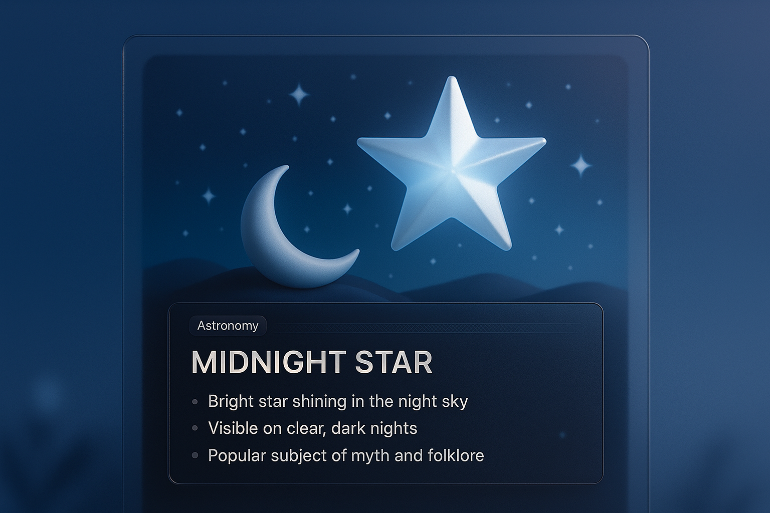 Midnight Star: A Stunning 3D Design for Web Integration