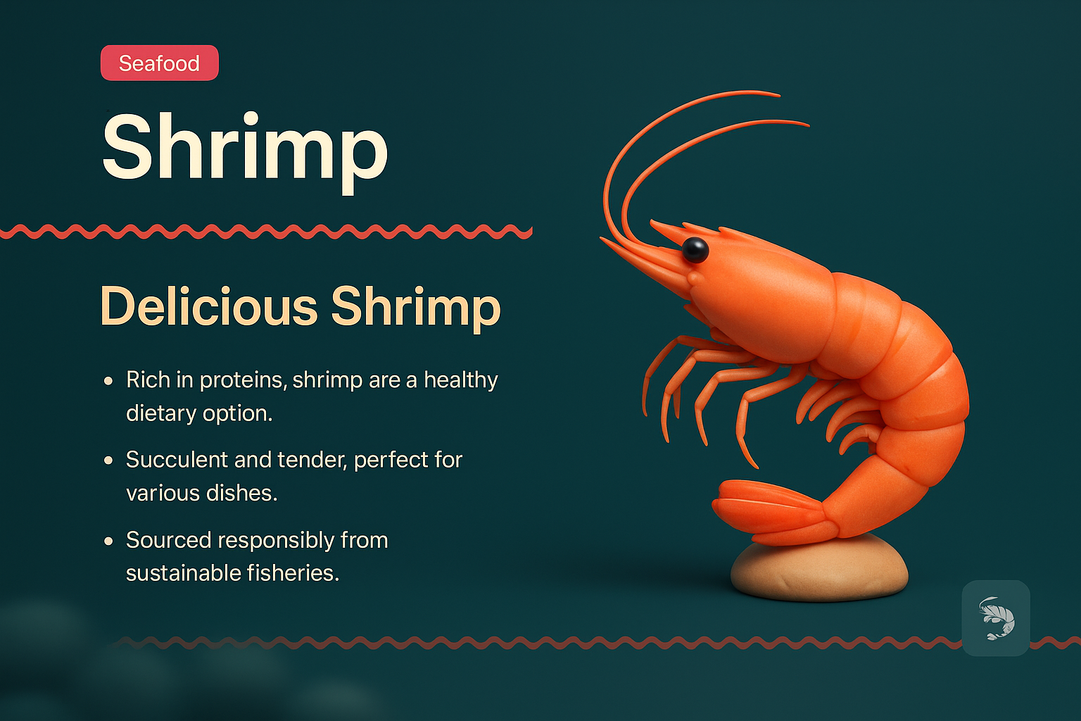 Creative Landing Page Design Featuring Shrimp Illustration