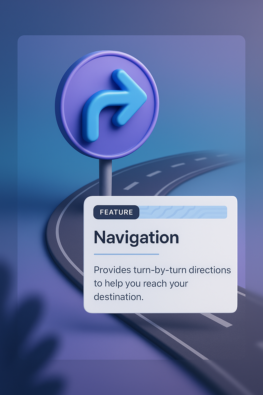 3D Web Design Illustration with Navigation Feature