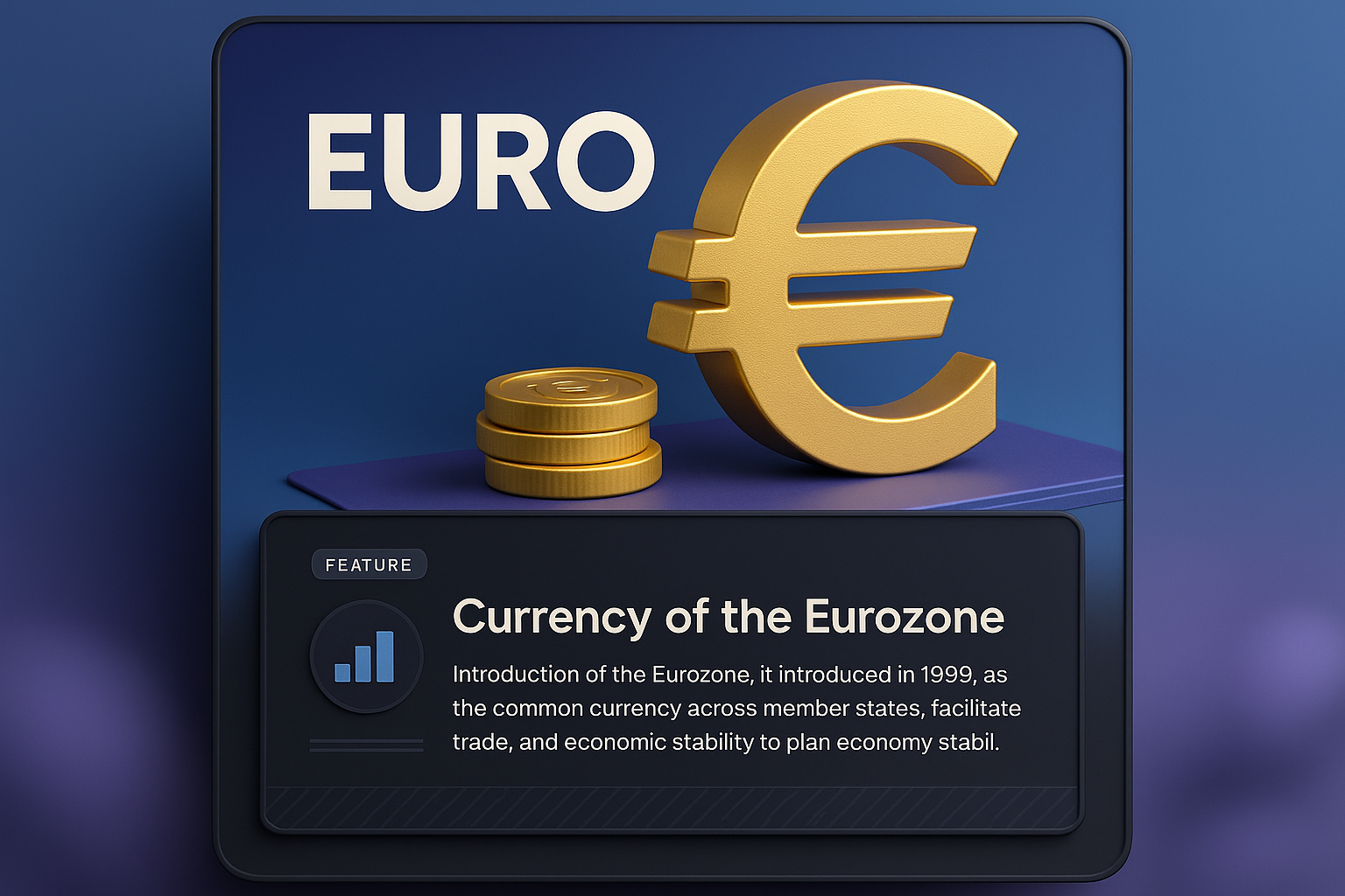 3D Web Page Design Featuring Euro Currency Concept