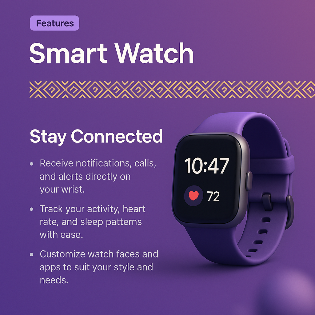 Stylish 3D Design of a Smart Watch with Features