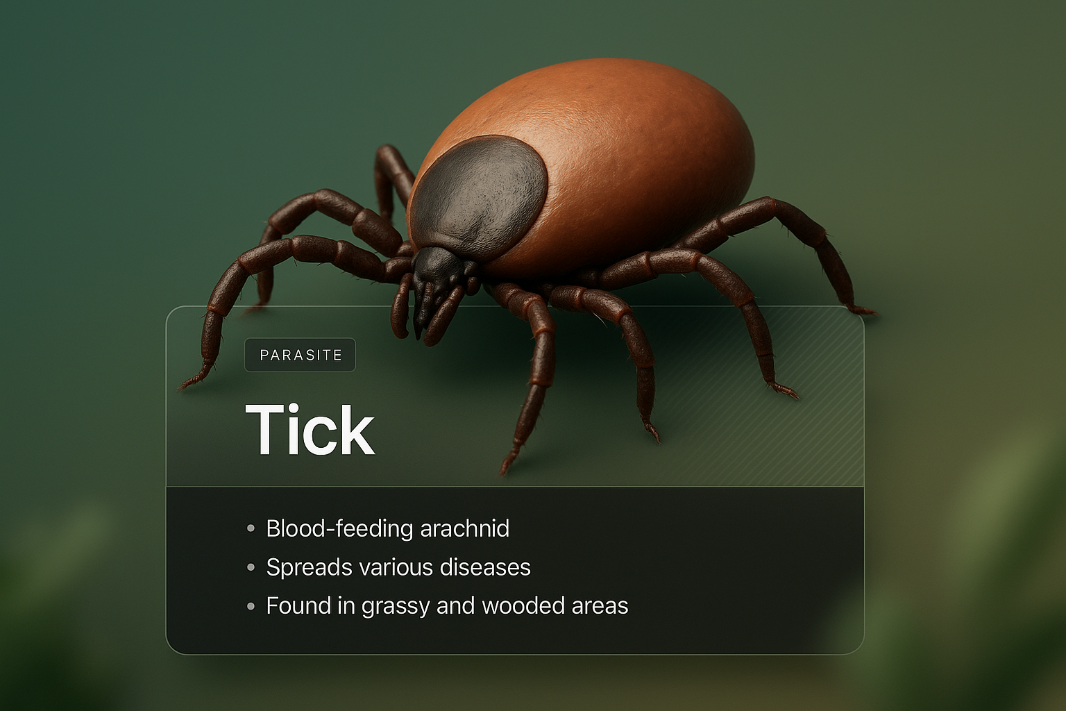 3D Illustration of a Tick with Informative Overlay