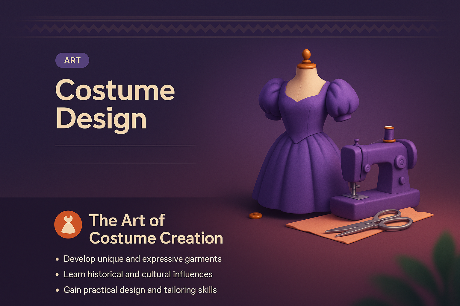 3D Costume Design Illustration with Tailoring Features