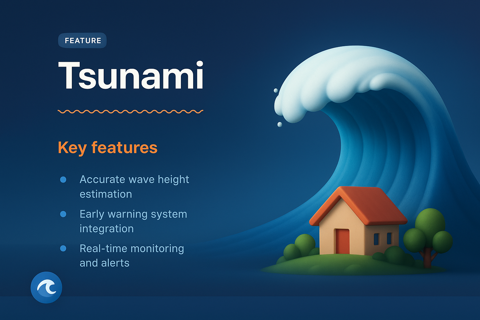 Engaging Tsunami Feature Page with 3D Illustration