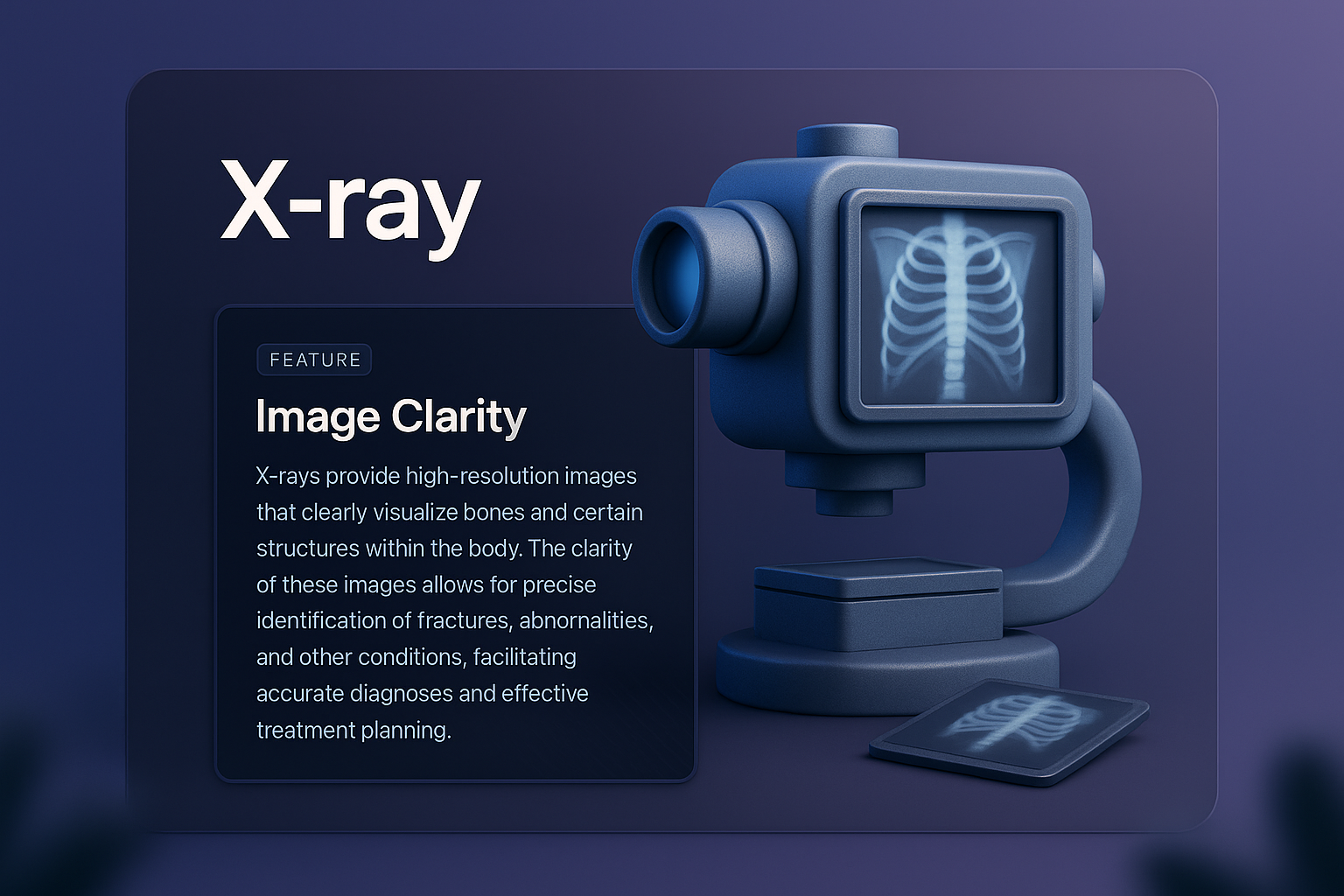 3D Illustration of X-ray Technology with Integrated Design Elements