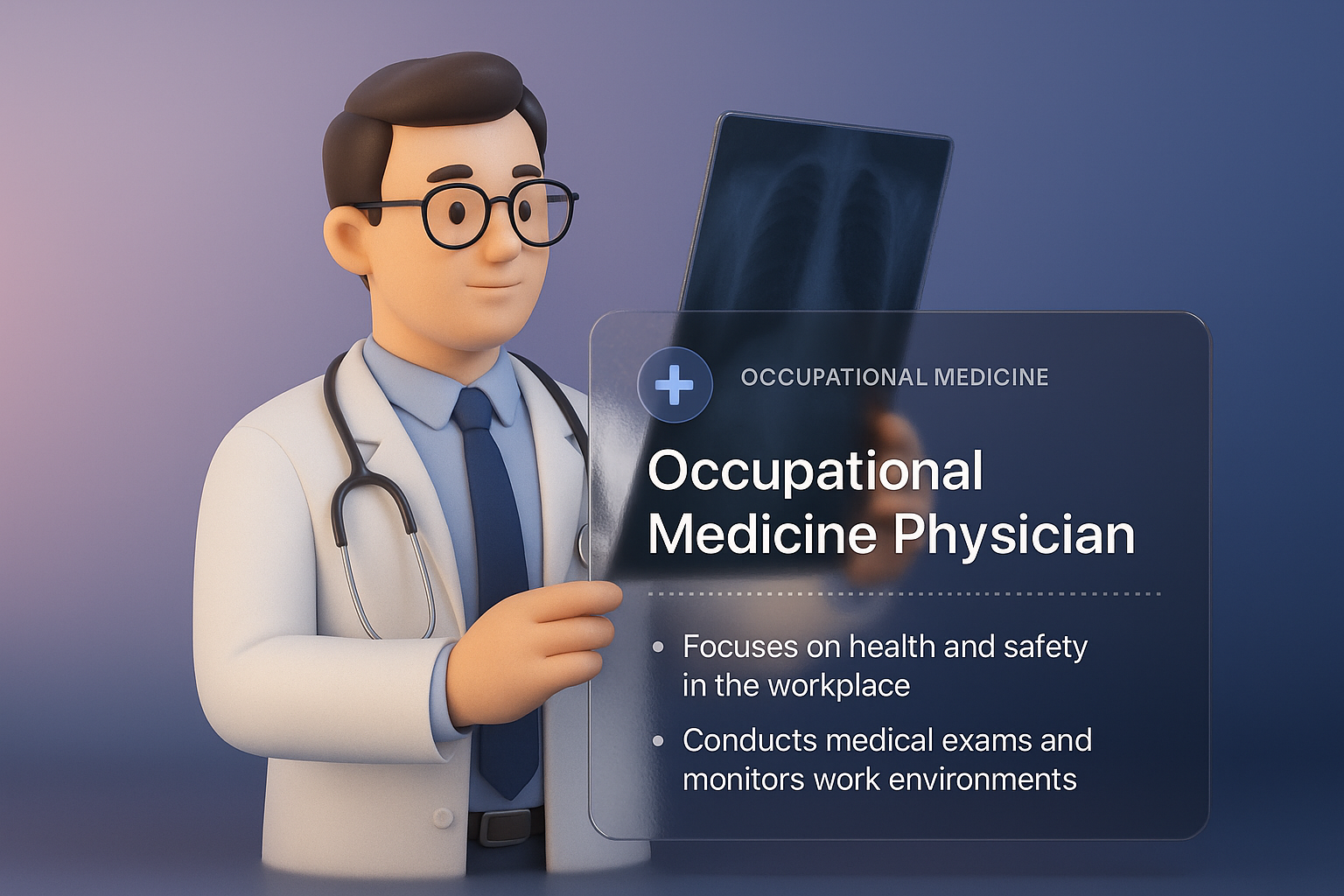 3D Illustration of an Occupational Medicine Physician in a Modern Design