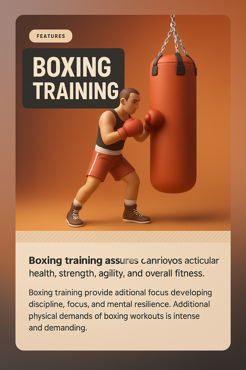 Dynamic Boxing Training Illustration for Fitness Promotion