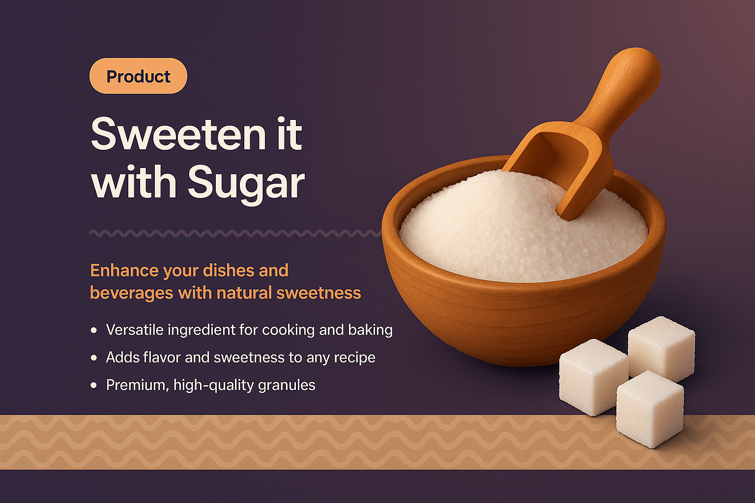Landing Page for Sweetening Products with Sugar