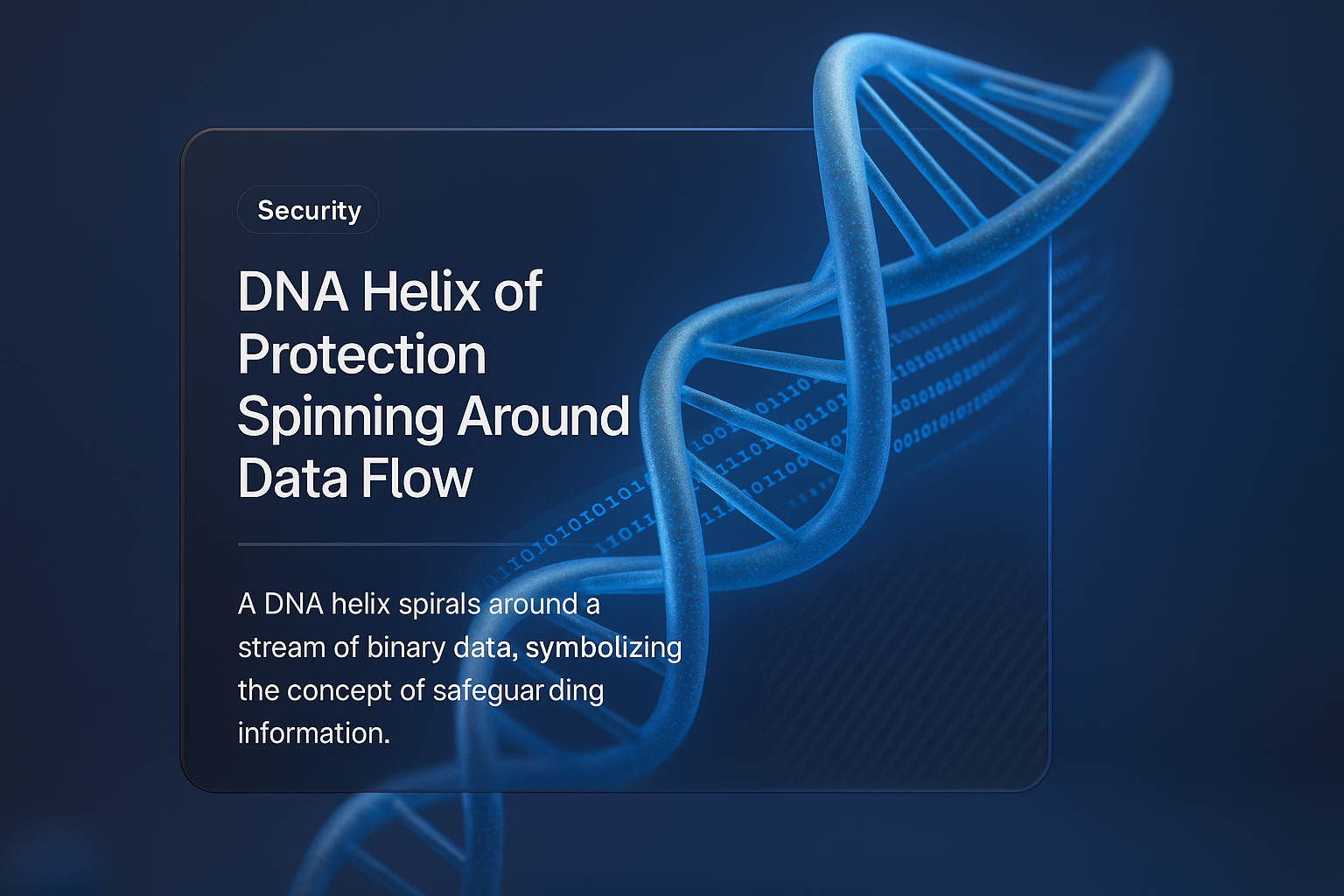 3D DNA Helix Spinning Around Data Flow Illustration