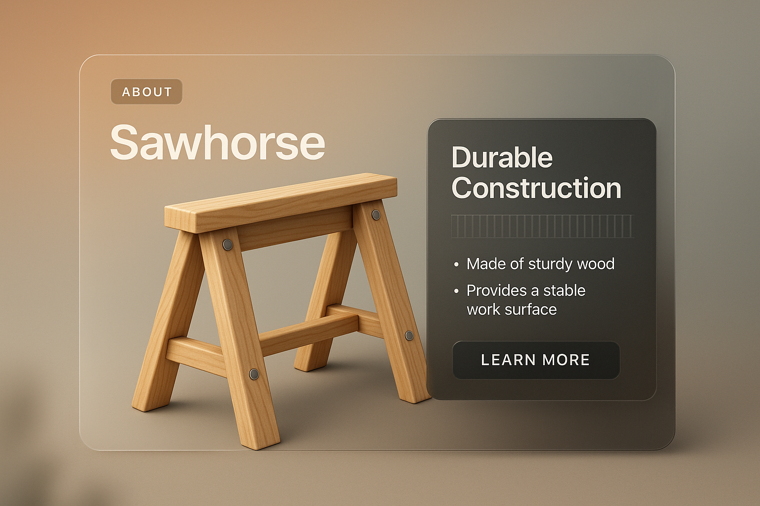 3D Web Design Concept Featuring a Sawhorse