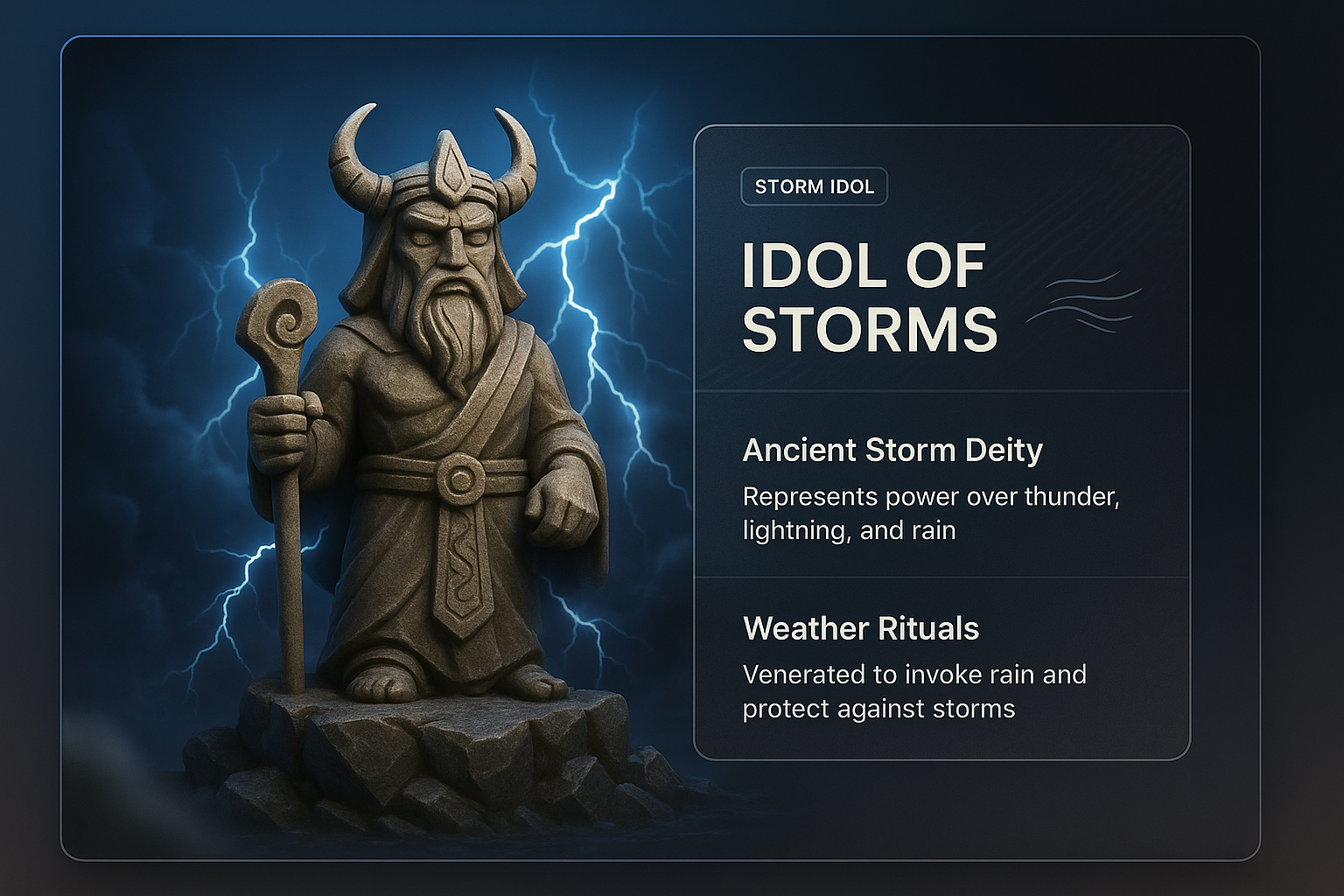 3D Idol of Storms with Detailed Description