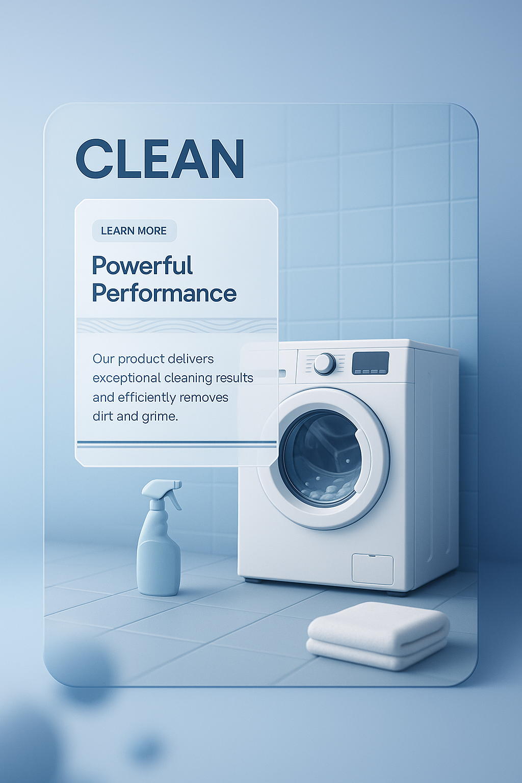 3D Web Page Design Featuring Clean Product Details