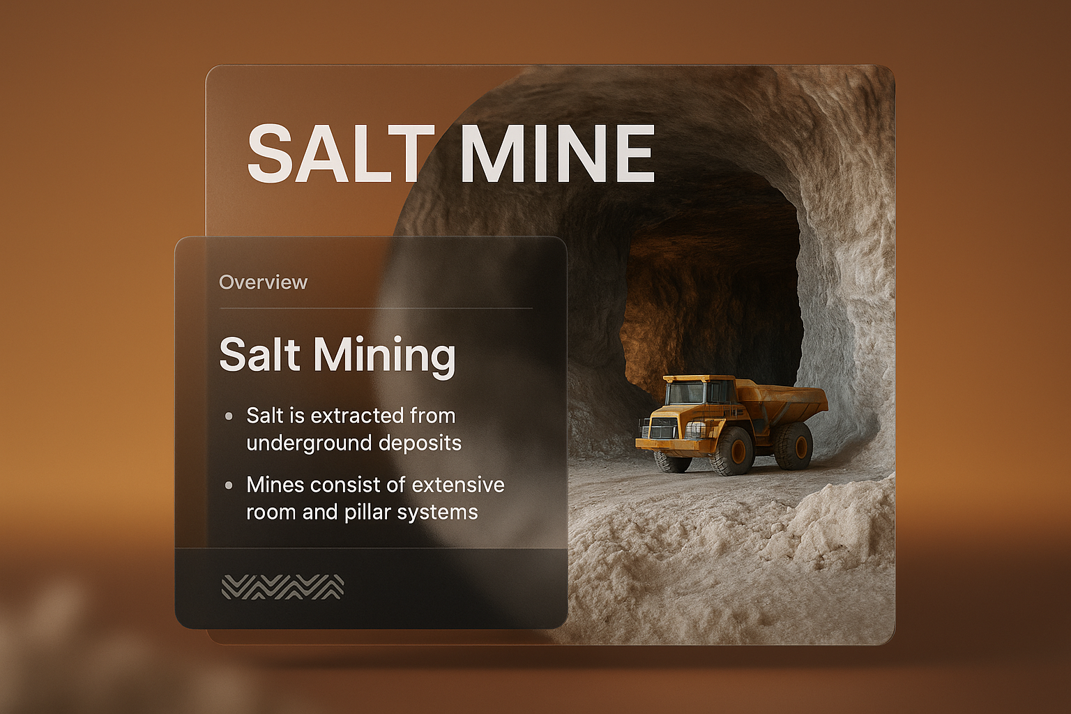 3D Illustration of a Salt Mine with Informative Overlay