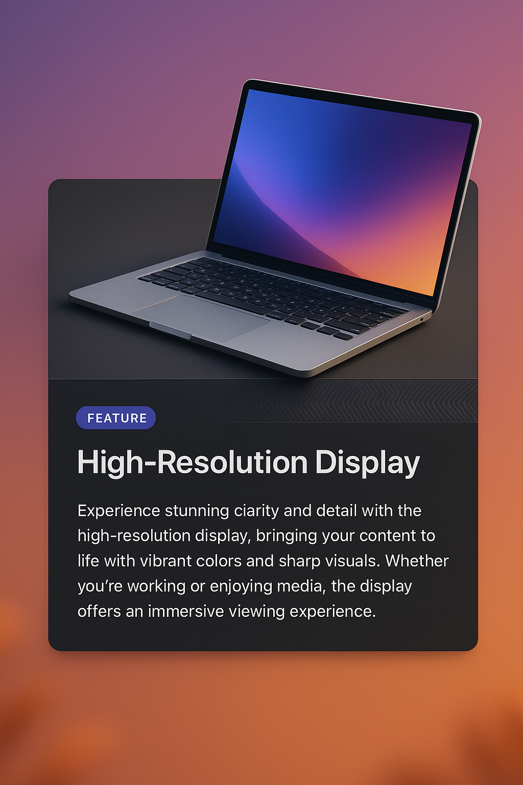 3D Laptop Display with Feature Block Design