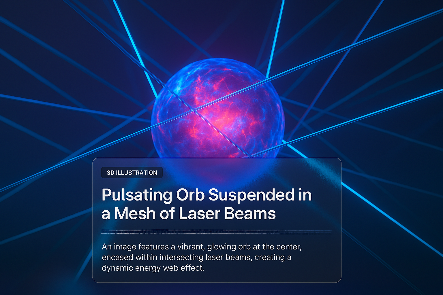 Vibrant Pulsating Orb Surrounded by Laser Beams