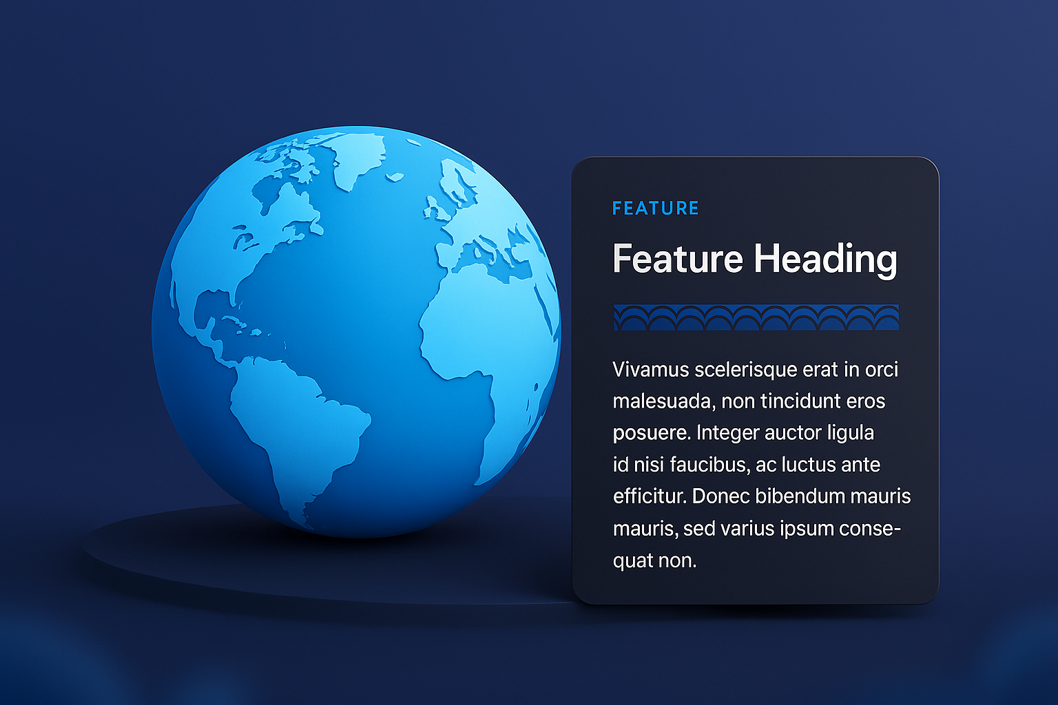 3D Globe Design with Feature Block