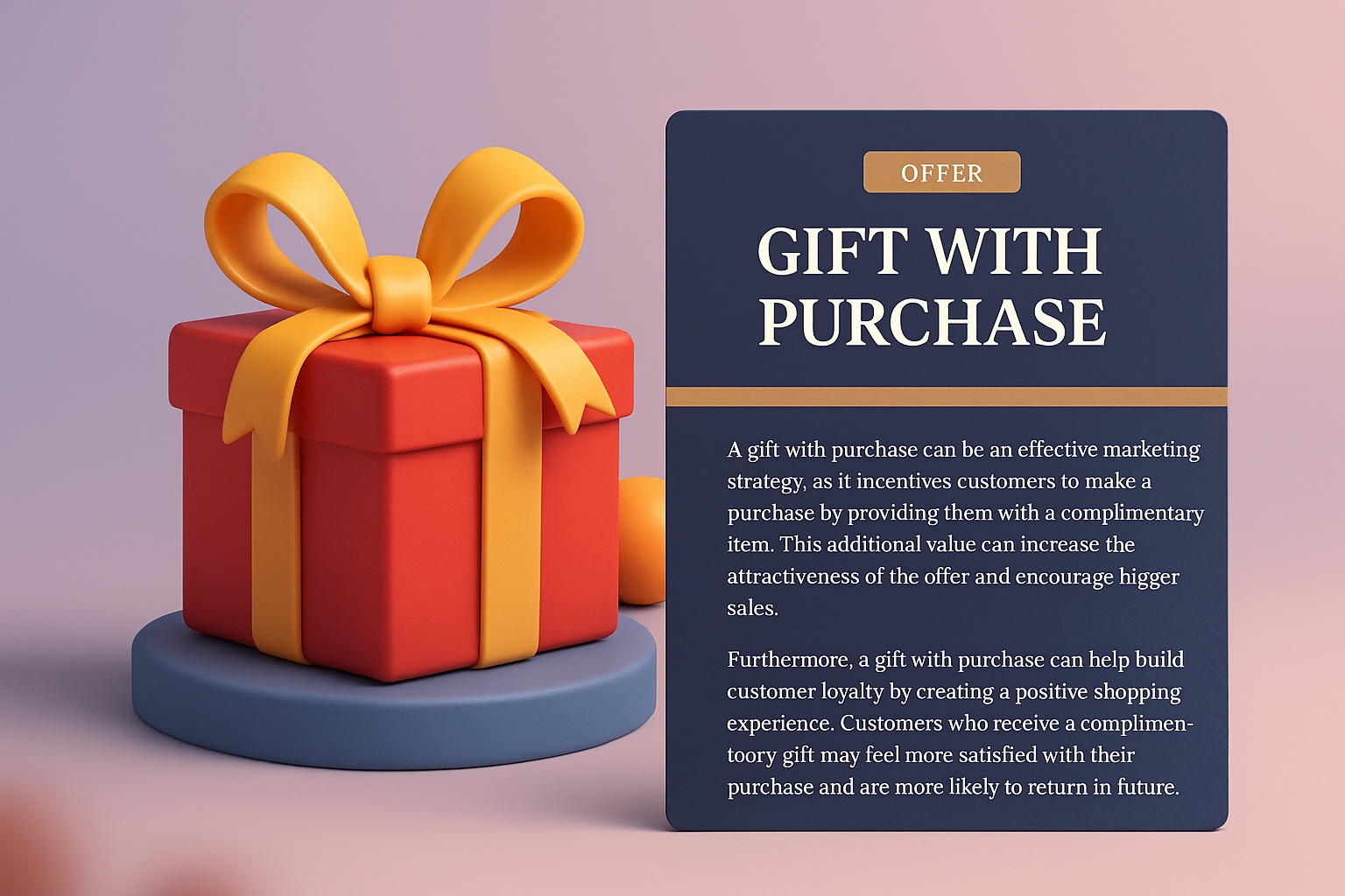 3D Gift with Purchase Web Page Design Concept