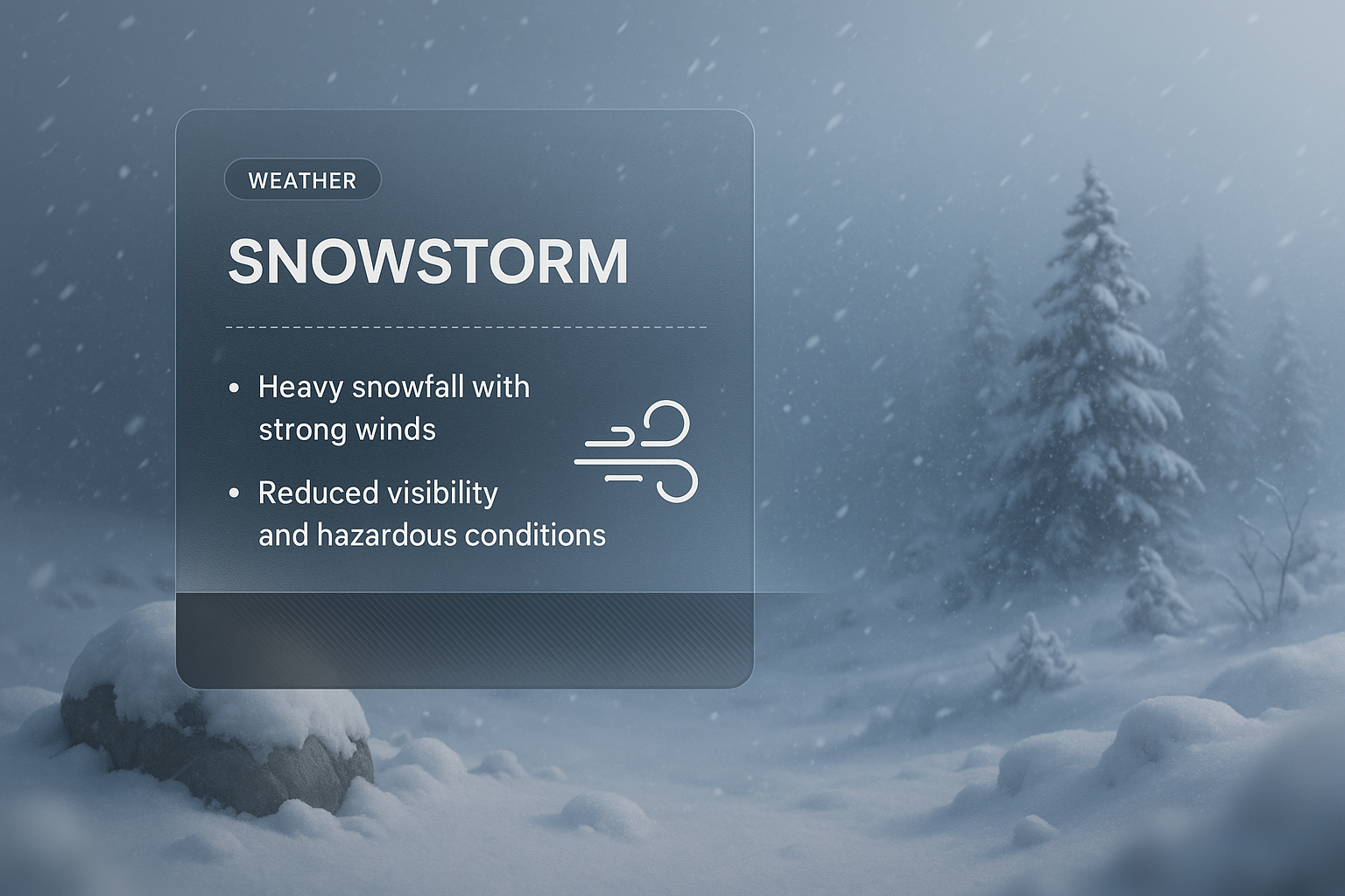 3D Visualization of a Snowstorm with Weather Overlay