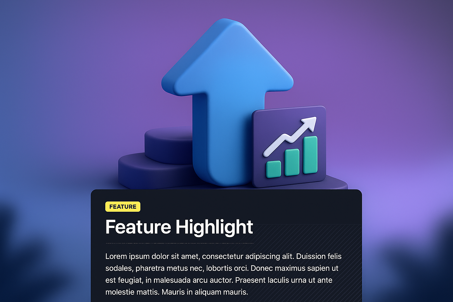 3D Illustration of an Upward Arrow for Feature Highlight
