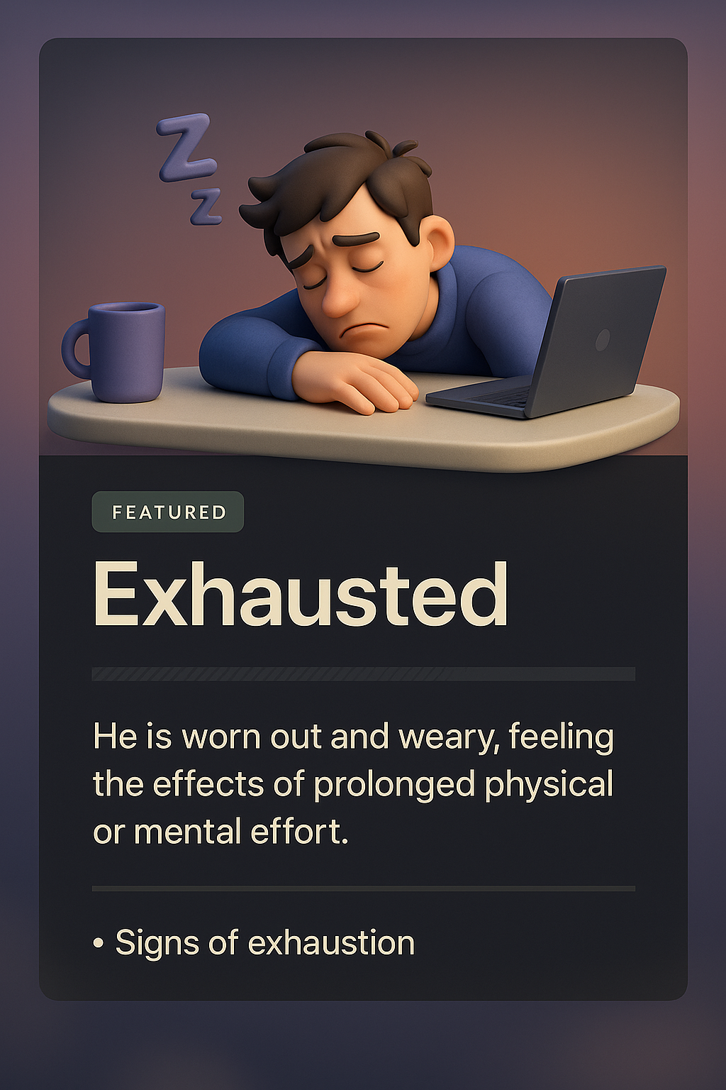 Exhaustion Depicted in Creative Web Design Illustration