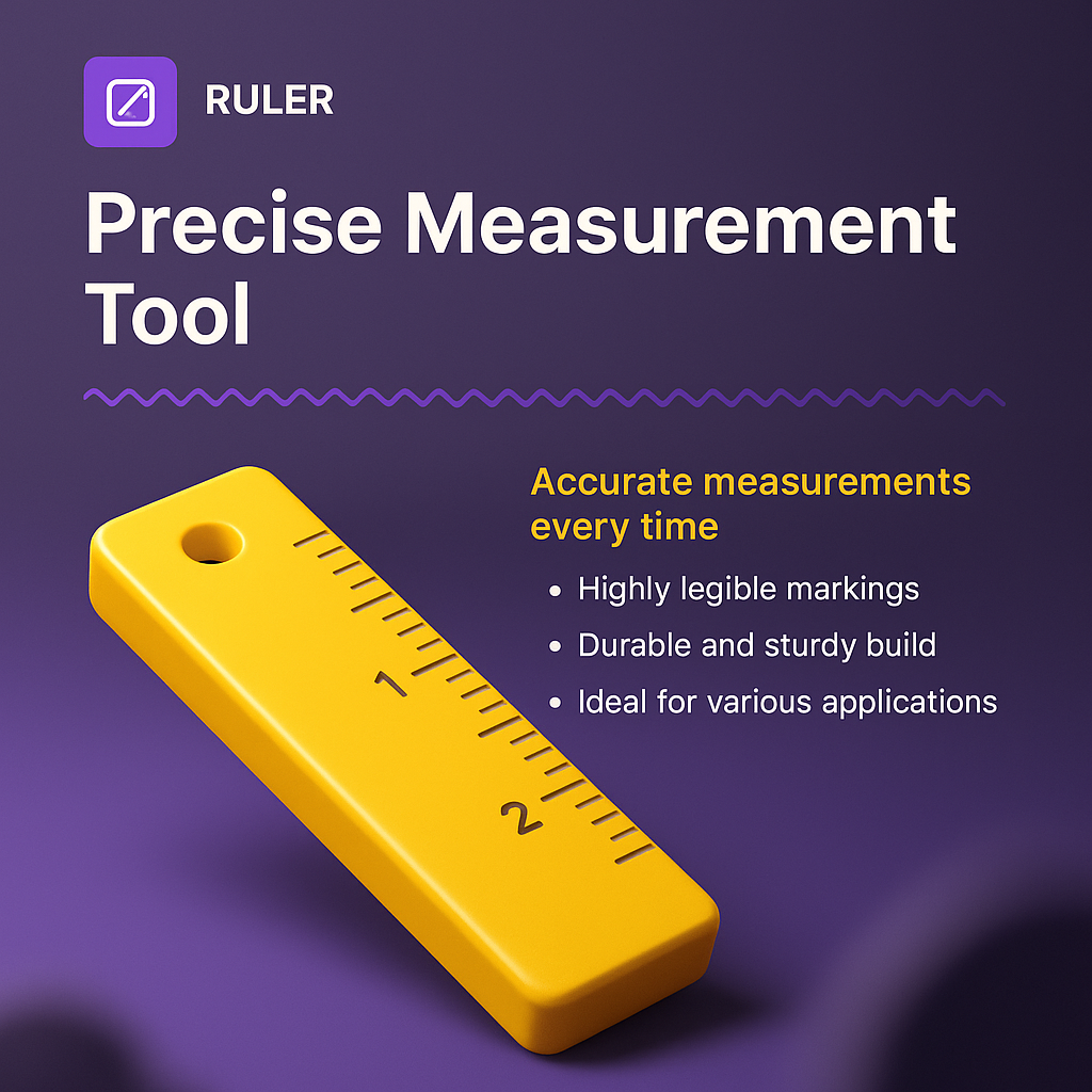 Ruler: 3D Illustration of a Precise Measurement Tool
