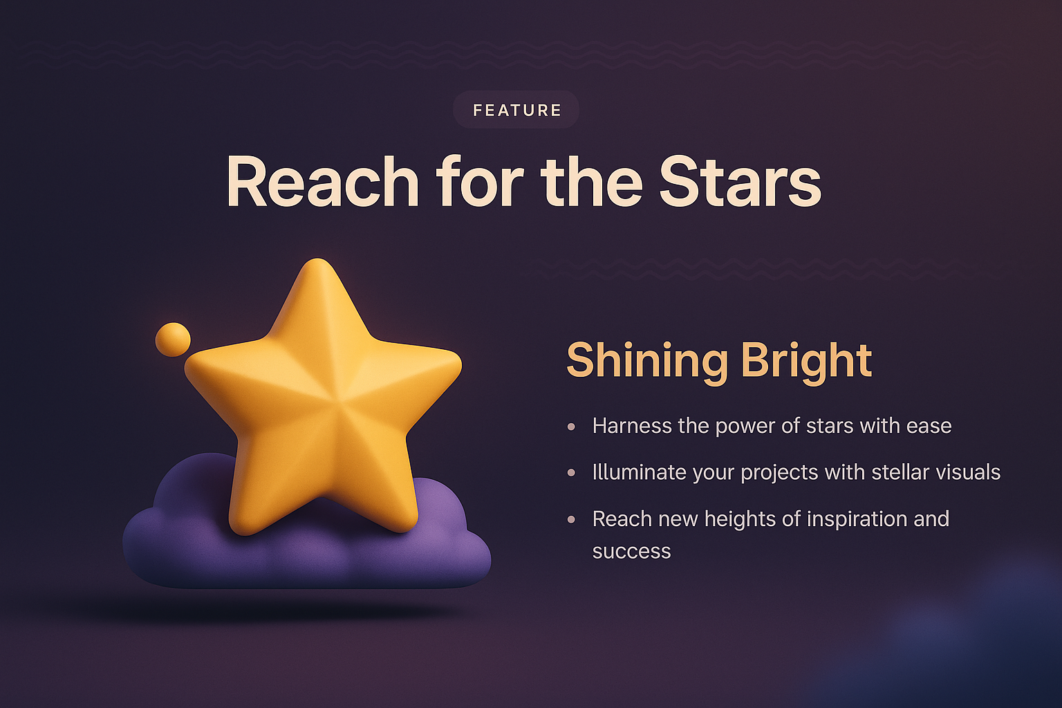 3D Star Illustration with Gradient Background for Landing Page
