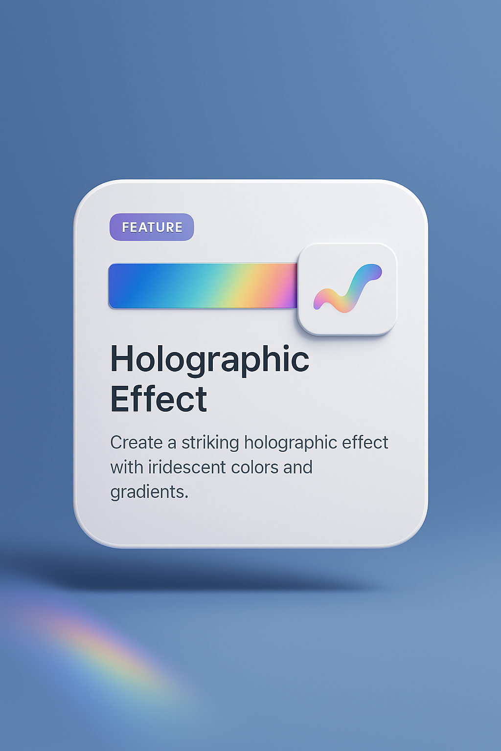 Stunning Holographic Prism Effect on Soft Blue Background