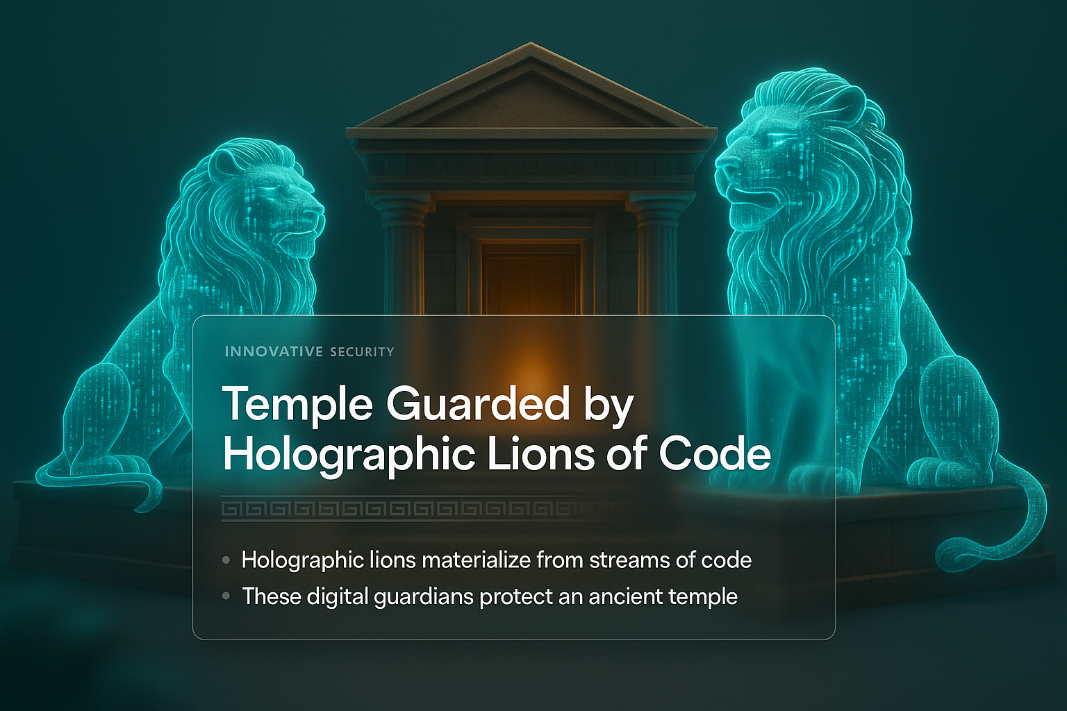 Temple Guarded by Holographic Lions of Code