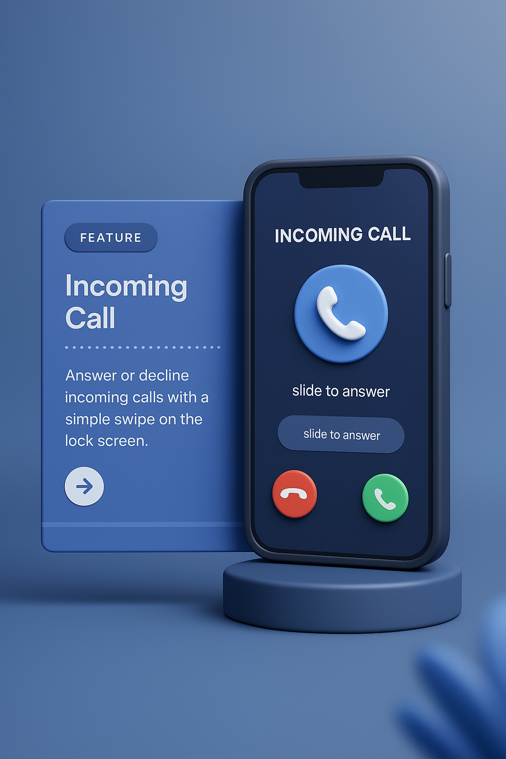 Smartphone Incoming Call Interface with Slide to Answer Feature