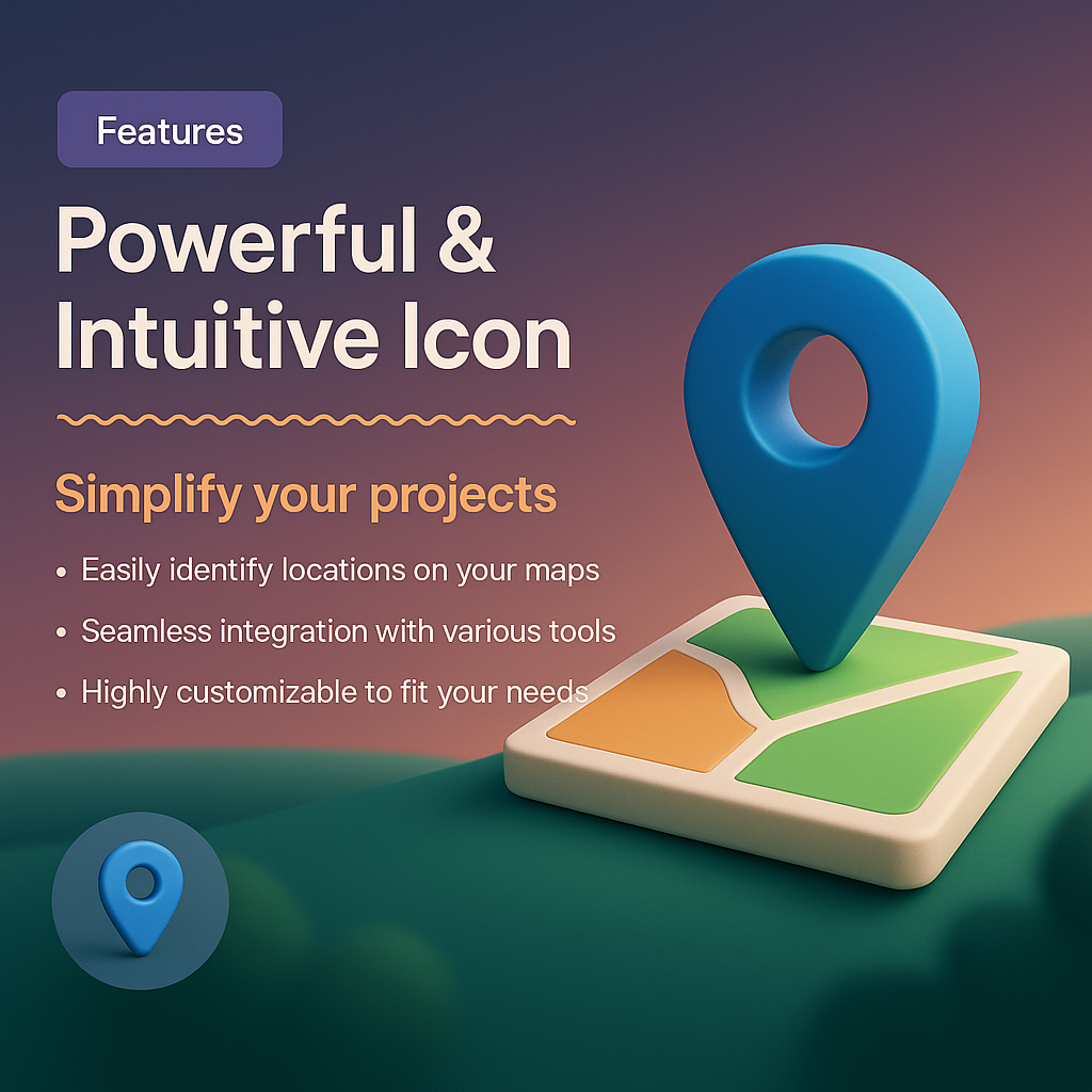 3D Landing Page Design with Icon and Features