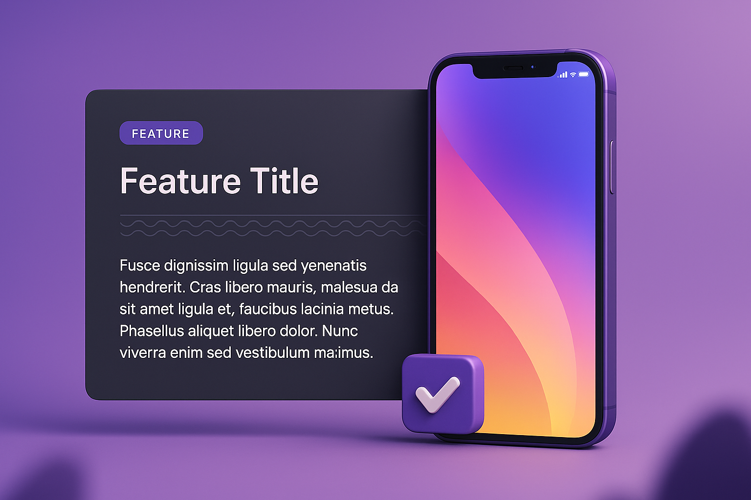 3D Mobile Illustration with Feature Highlight